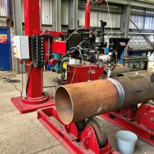 hire plant 10 tonne SWL welding rotators being used with column and boom submerged arc welder