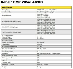 205amp ESAB Rebel™ EMP 205ic